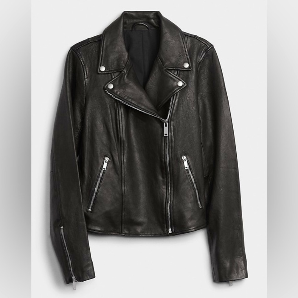 Vegan Leather Moto Jacket from GAP